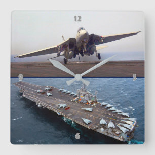 F-14 TOMCAT SQUARE WALL CLOCK