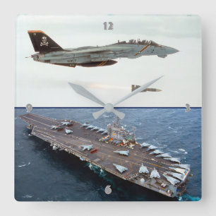 F-14 TOMCAT SQUARE WALL CLOCK