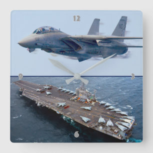 F-14 TOMCAT SQUARE WALL CLOCK