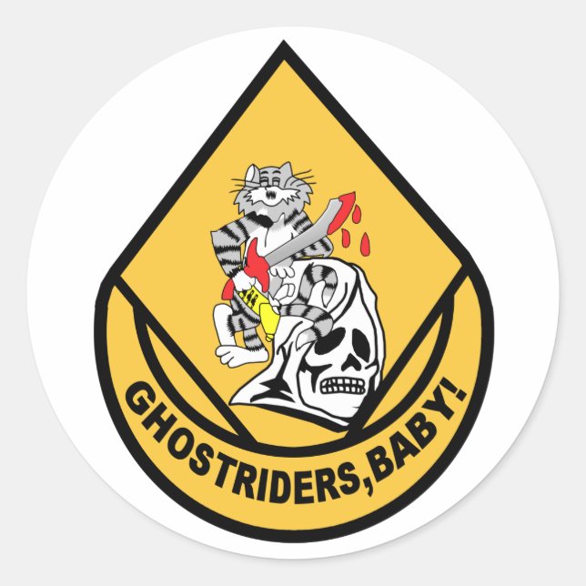 F-14 TOMCAT VF-142 Ghostriders Classic Round Sticker (Front)