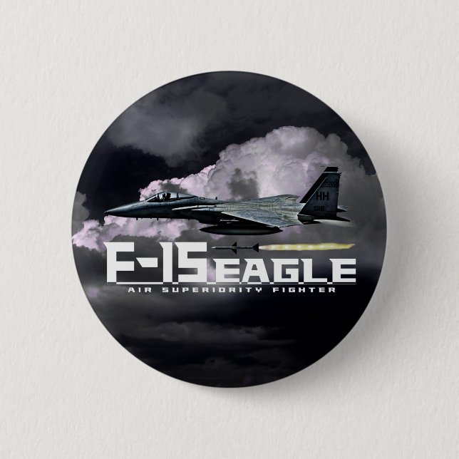 F-15 Eagle 6 Cm Round Badge (Front)