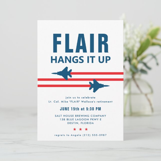 F-15 Fighter Jet Party Invitation (Standing Front)