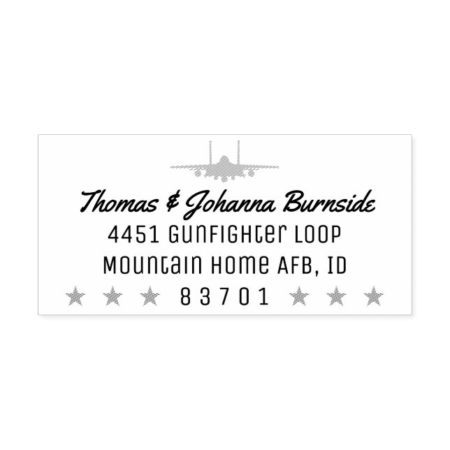 F-15E Strike Eagle Return Address Stamp with Stars (Imprint)