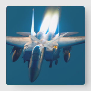 F-15E STRIKE EAGLE SQUARE WALL CLOCK
