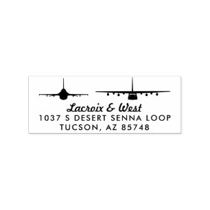 F-16 and C-130 Jet Custom Return Address Stamp
