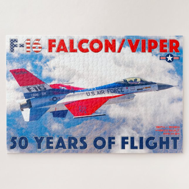 F-16 FALCON/VIPER - 50 YEARS! (20x30 INCH) Jigsaw Puzzle (Horizontal)