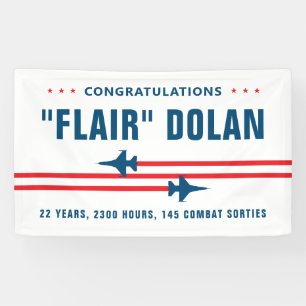 F-16 Fighter Jet Retirement Party Banner