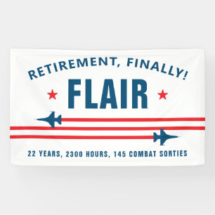 F-16 Fighter Jet Retirement Party Banner