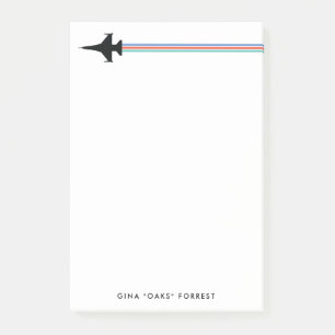 F-16 Fighter Jet Striped Custom Name Notepad