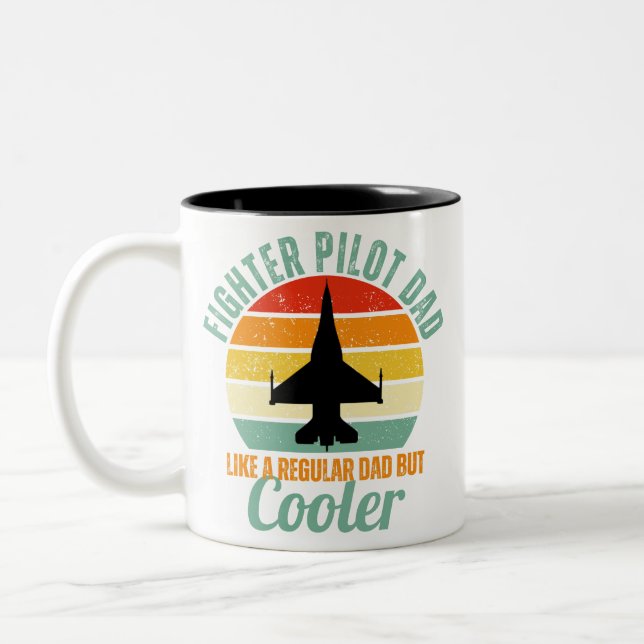 F-16 Fighter Pilot Dad Two-Tone Coffee Mug (Left)
