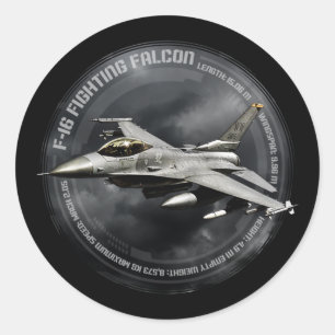 F-16 Fighting Falcon Classic Round Sticker