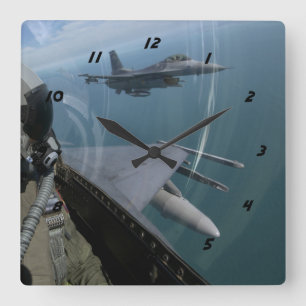 F-16 Fighting Falcons Square Wall Clock