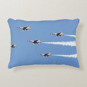 F-16 Thunderbirds flying the five-card formation Decorative Cushion