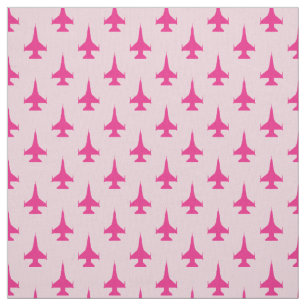 F-16 Viper Fighter Jet Pattern Fuchsia Fabric