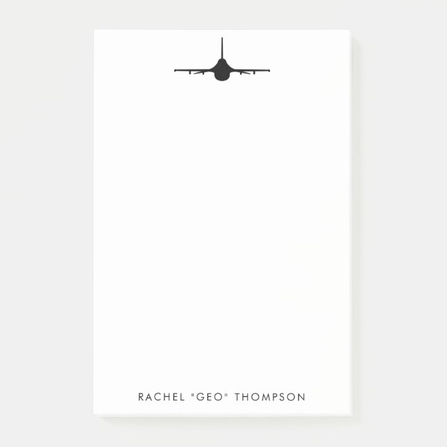 F-16 Viper Fighter Jet Personalised Notepad (Front)