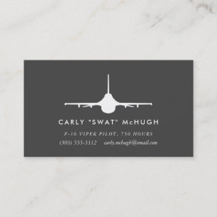 F-16 Viper Pilot with matching pattern Business Card