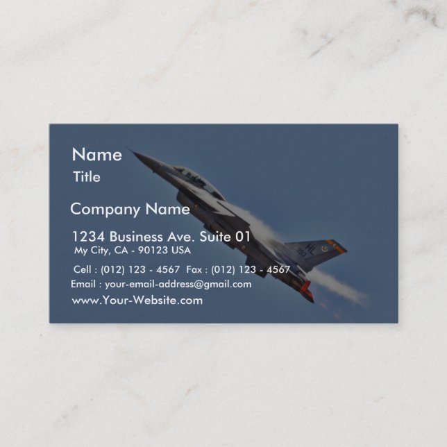 F 16s Jets Fighters Aeroplanes Business Card (Front)