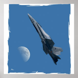 F-18 and moon poster