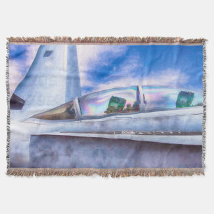 F-18 HORNET FIGHTER JET At Ease Throw Blanket