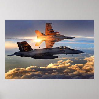 F-18 Sunset Poster