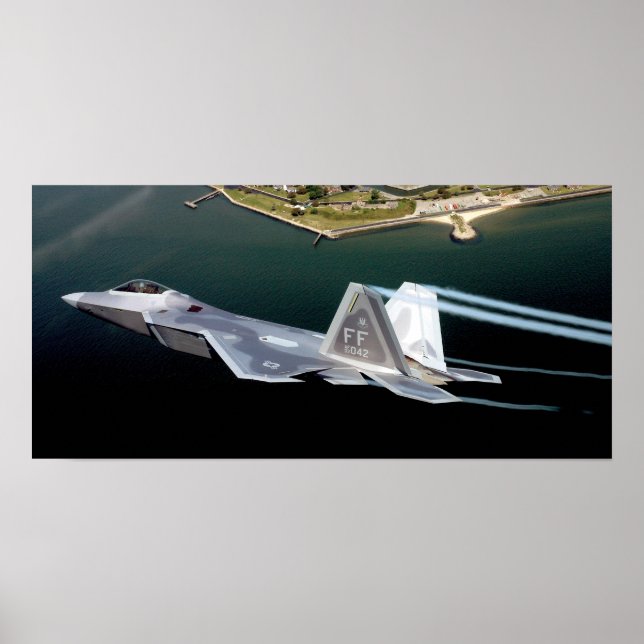 F-22 creates jet stream Poster (Front)