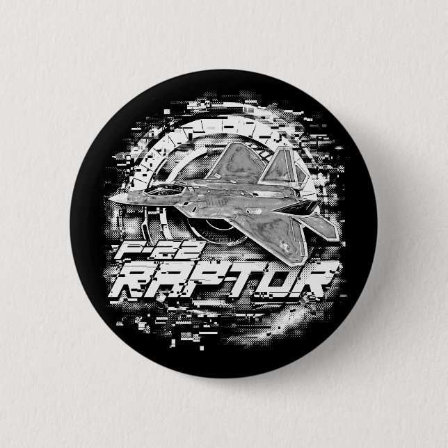 F-22 RAPTOR 6 CM ROUND BADGE (Front)