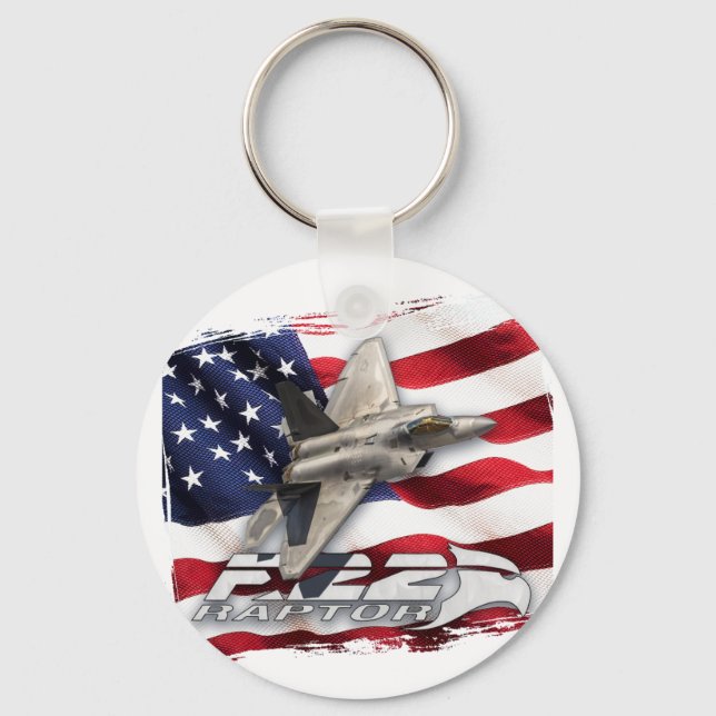 F-22 Raptor and American Flag Key Ring (Front)