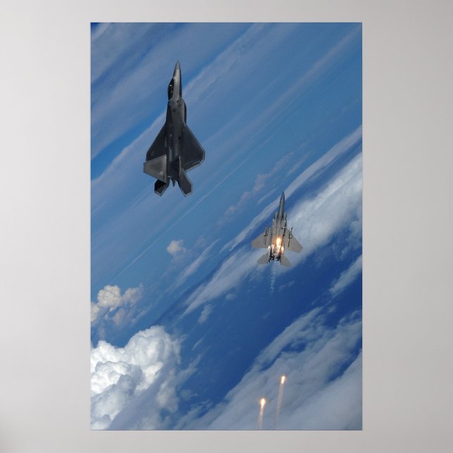F-22 Raptor and F-15 Eagle Poster (Front)