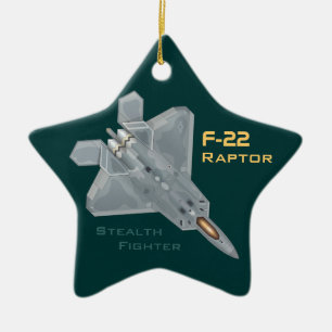F-22 Raptor Ceramic Tree Decoration