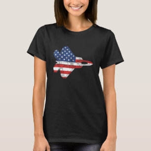 F-22 Raptor Fighter Jet Aeroplane Schematic Americ T-Shirt