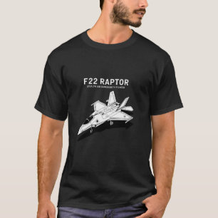 F-22 Raptor Fighter Jet Military Aircraft Men Dad T-Shirt