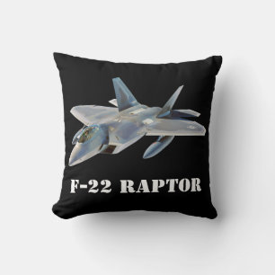 F-22 Raptor Fighter Jet on Black Cushion