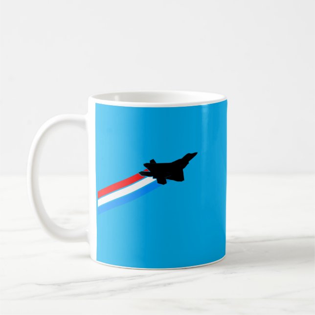 F-22 Raptor Fighter Jet Performance Coffee Mug (Left)