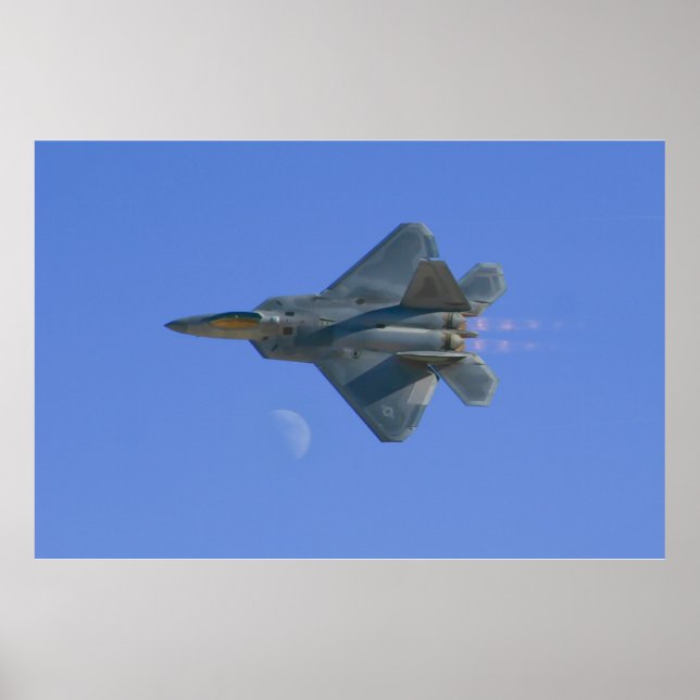 F-22 Raptor High Speed Pass Over the Moon Poster (Front)