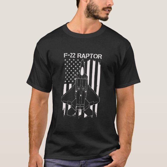 F-22 Raptor Jet flag T-Shirt (Front)