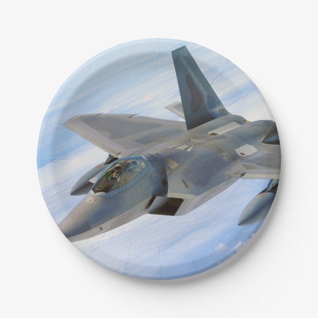 F-22 Raptor Military Jet Paper Plate (Front)