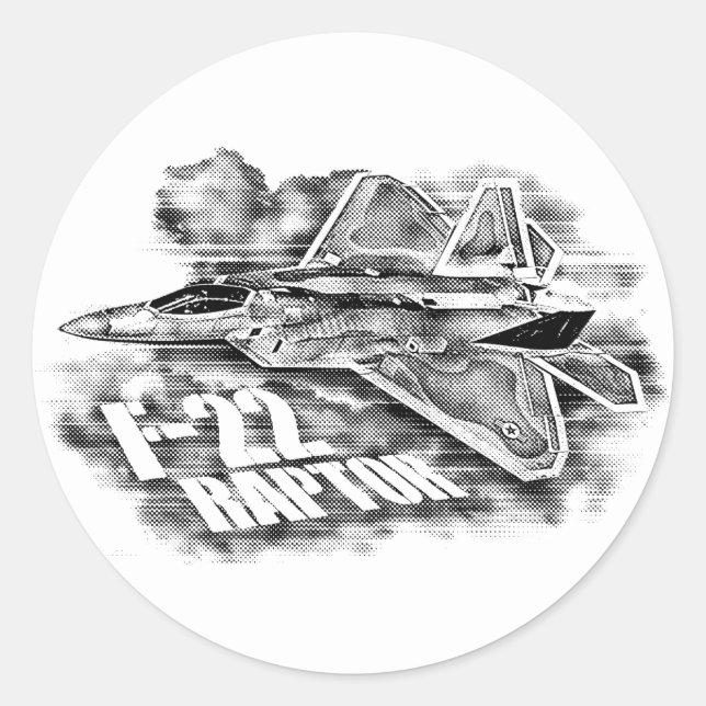 F-22 RAPTOR NULL CLASSIC ROUND STICKER (Front)