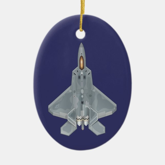F-22 Raptor Over and Under Ceramic Tree Decoration (Front)