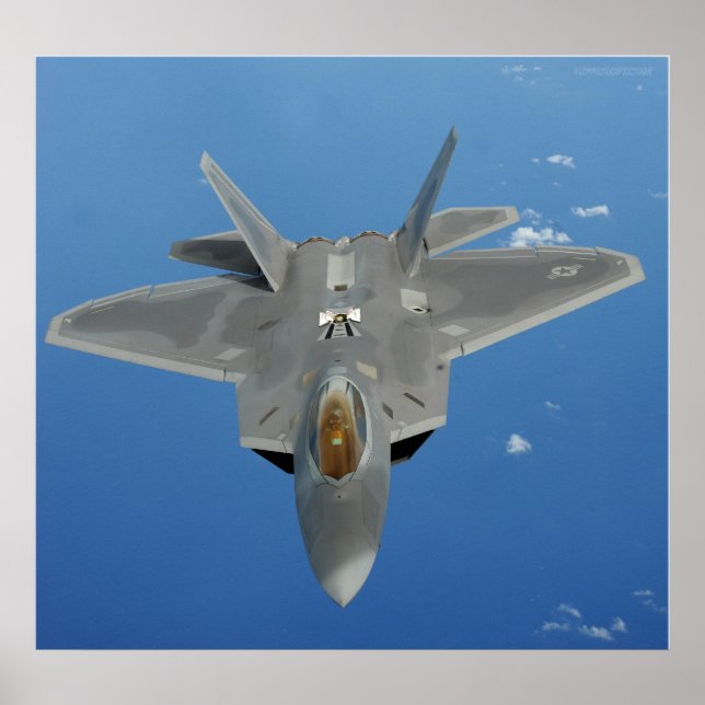 F-22 Raptor over Pacific Poster (Front)
