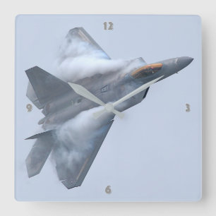 F-22 RAPTOR SQUARE WALL CLOCK