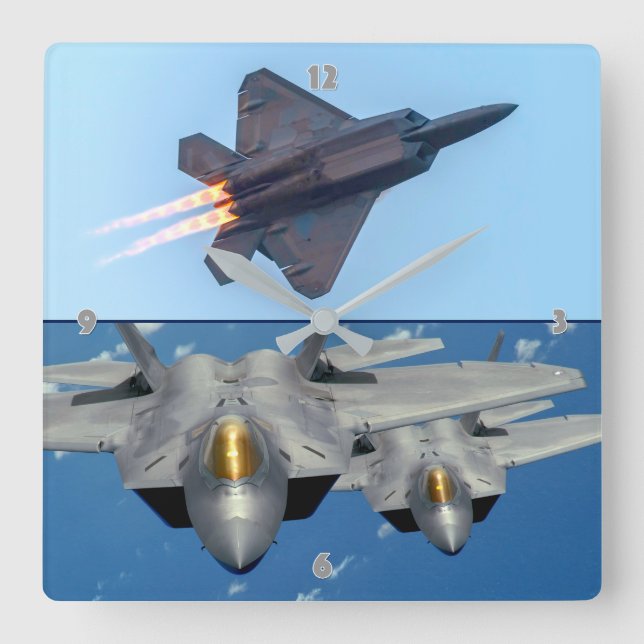 F-22 RAPTOR SQUARE WALL CLOCK (Front)
