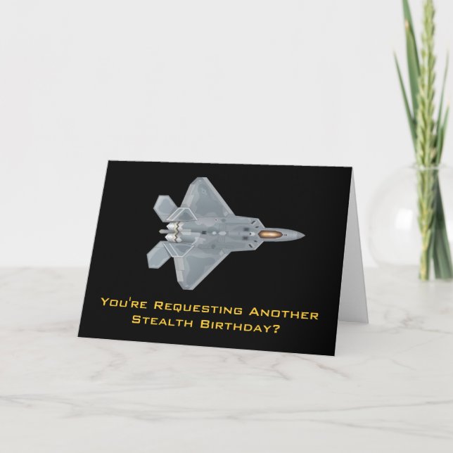 F-22 Raptor Stealth Birthday Card (Front)