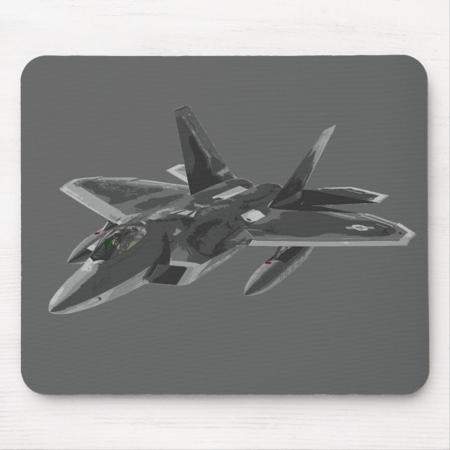 F 22 Raptor Stealthy Fighter Aircraft Mouse Pad (Front)