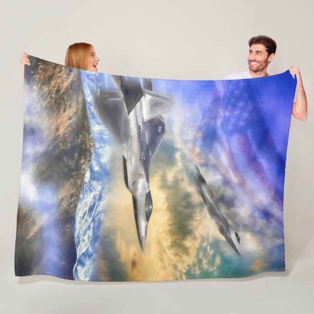 F-22 RAPTORS OVER AMERICA  FLEECE BLANKET (In Situ)