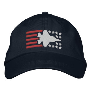 F-35 Fighter Jet Stars and Stripes Embroidered Hat
