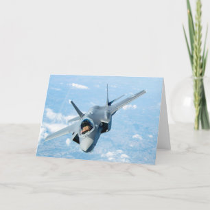 F-35 Fighter with American Flag Card