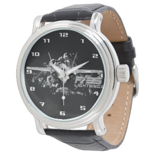 F-35 Lightning II Black Vintage Leather Watch