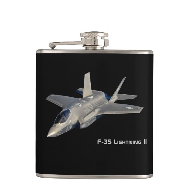 F-35 Lightning II Panther Jet Fighter Hip Flask (Front)