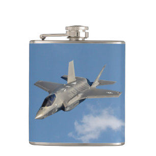 F-35 Lightning II Panther Jet Fighter Hockey Puck Hip Flask