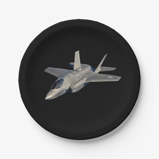 F-35 Lightning II Panther Jet Fighter Paper Plate (Front)